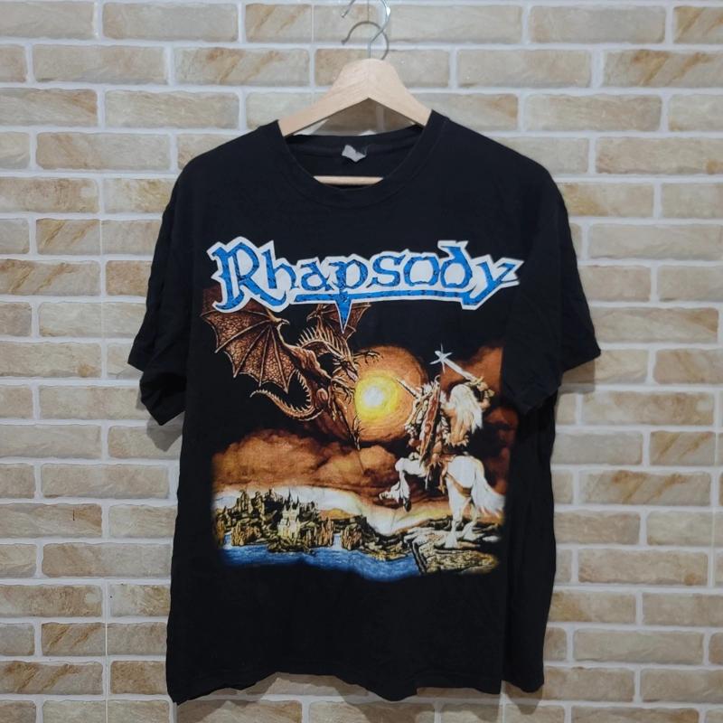 Band Tee Faded 90S - Kaos Hitam Vintage Band Rock Rhapsody