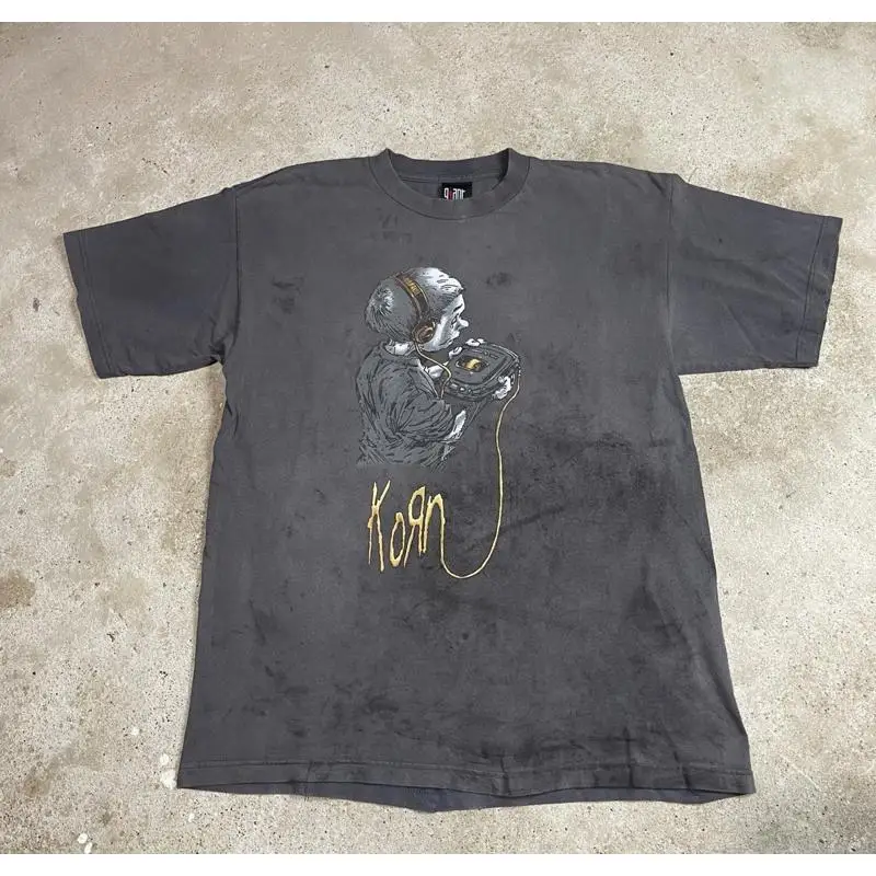 Band Tee Faded 90S - Kaos Vintage KORN Follow The Leader