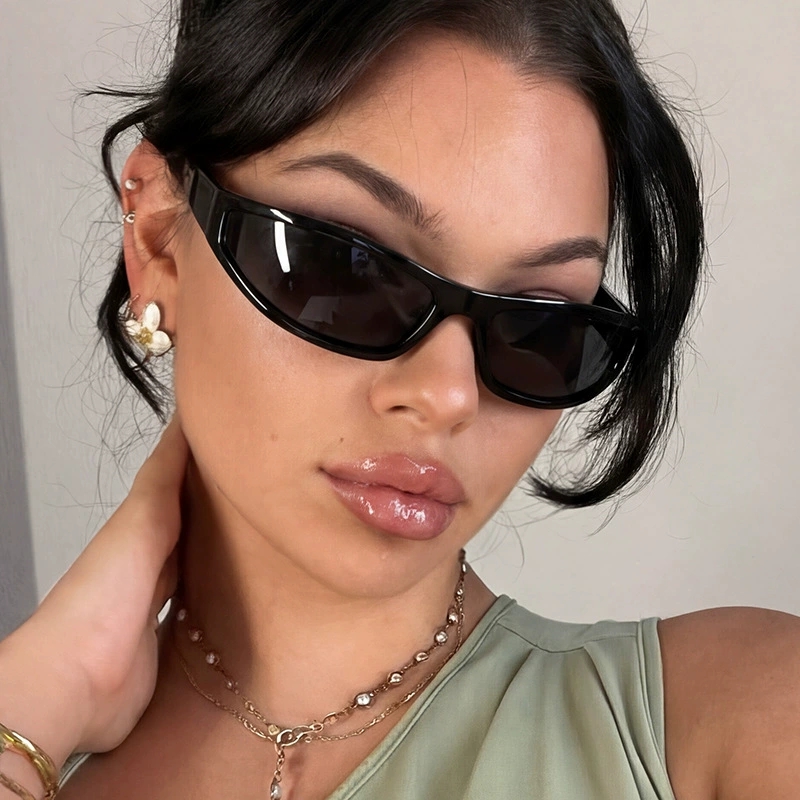 Vintage Fashion Glasses - Kacamata Hitam Y2K Model Wrap Around