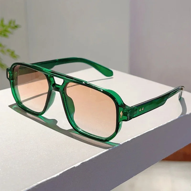 Vintage Fashion Images - Kacamata Hitam Persegi Double Bridge Vintage