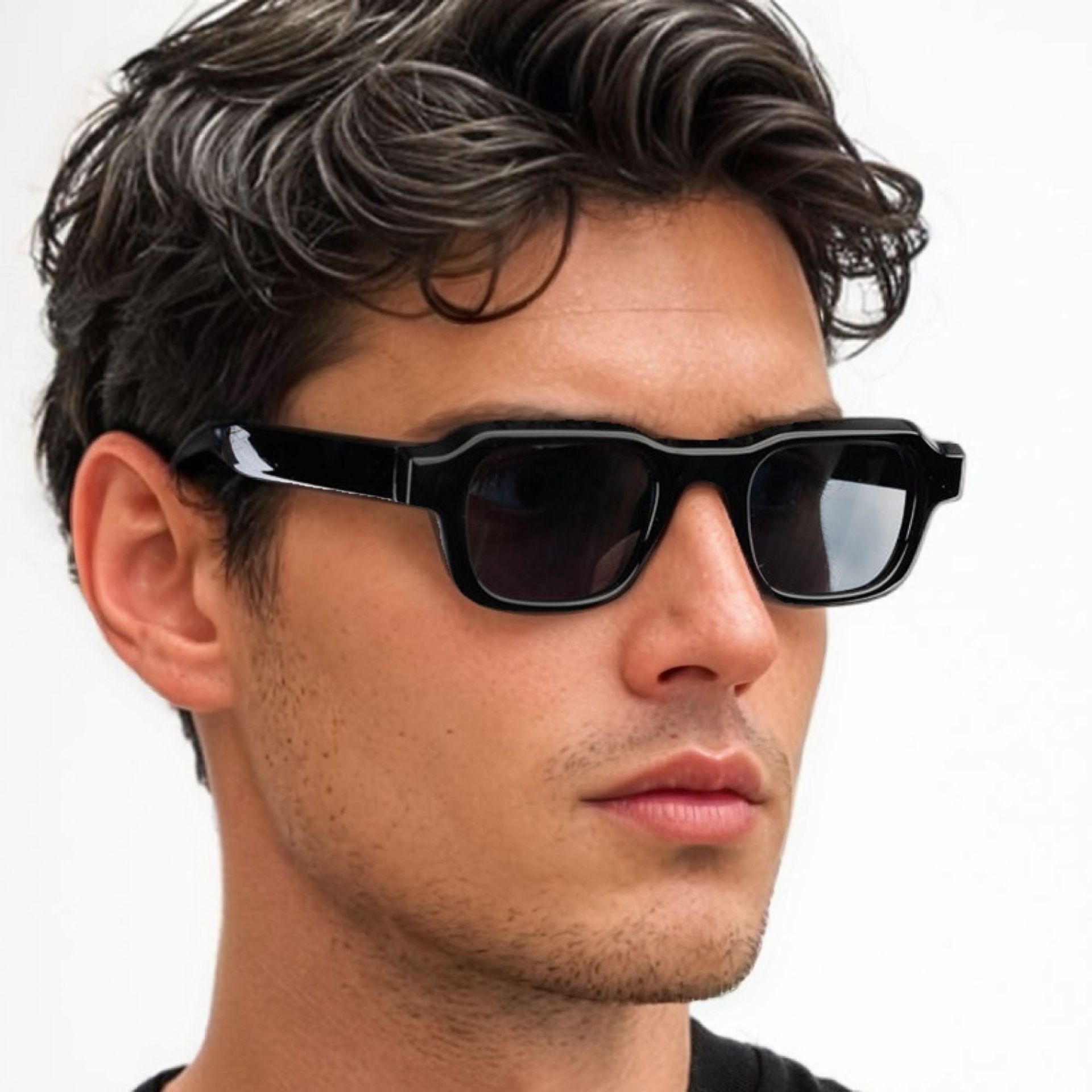 Vintage Fashion Glasses - Kacamata Hitam Bingkai Persegi Panjang Vintage