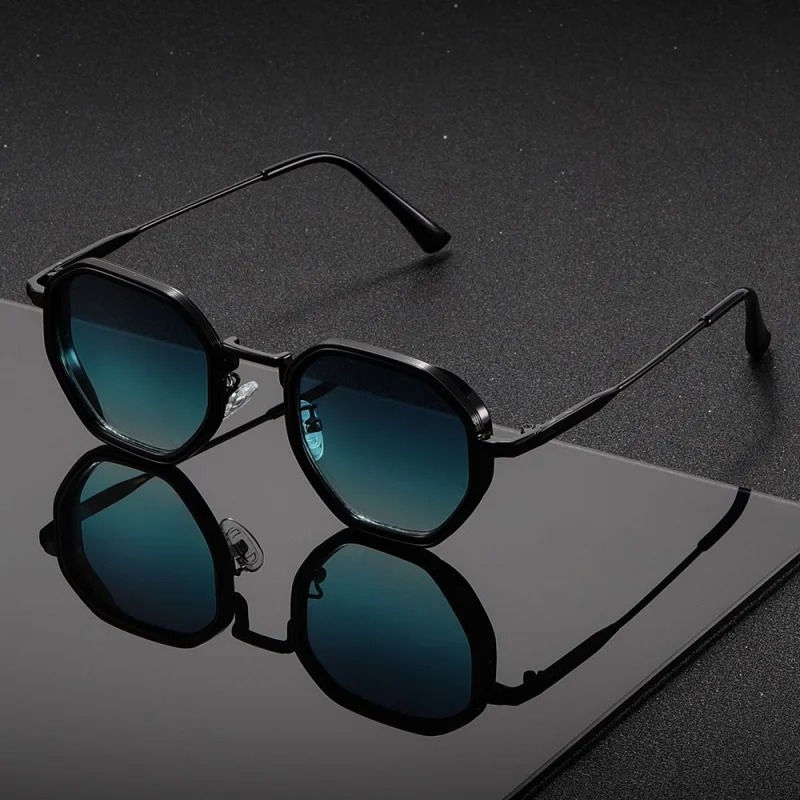 Vintage Fashion Glasses - 1 Pasang Kacamata Hitam Modis Logam