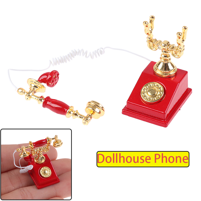 Vintage Fashion Houses - Telepon Antik Miniatur Rumah Boneka 1:12