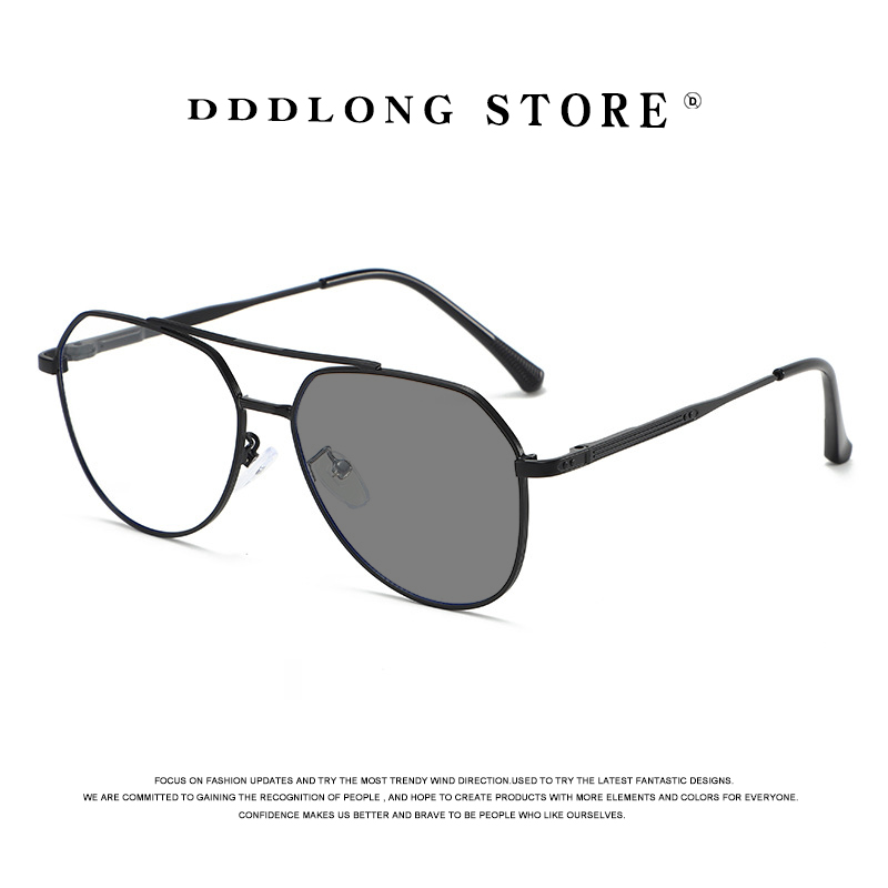 Vintage Fashion Glasses - DDDLONG Kacamata Hitam Fotochromic Pilot Fashion