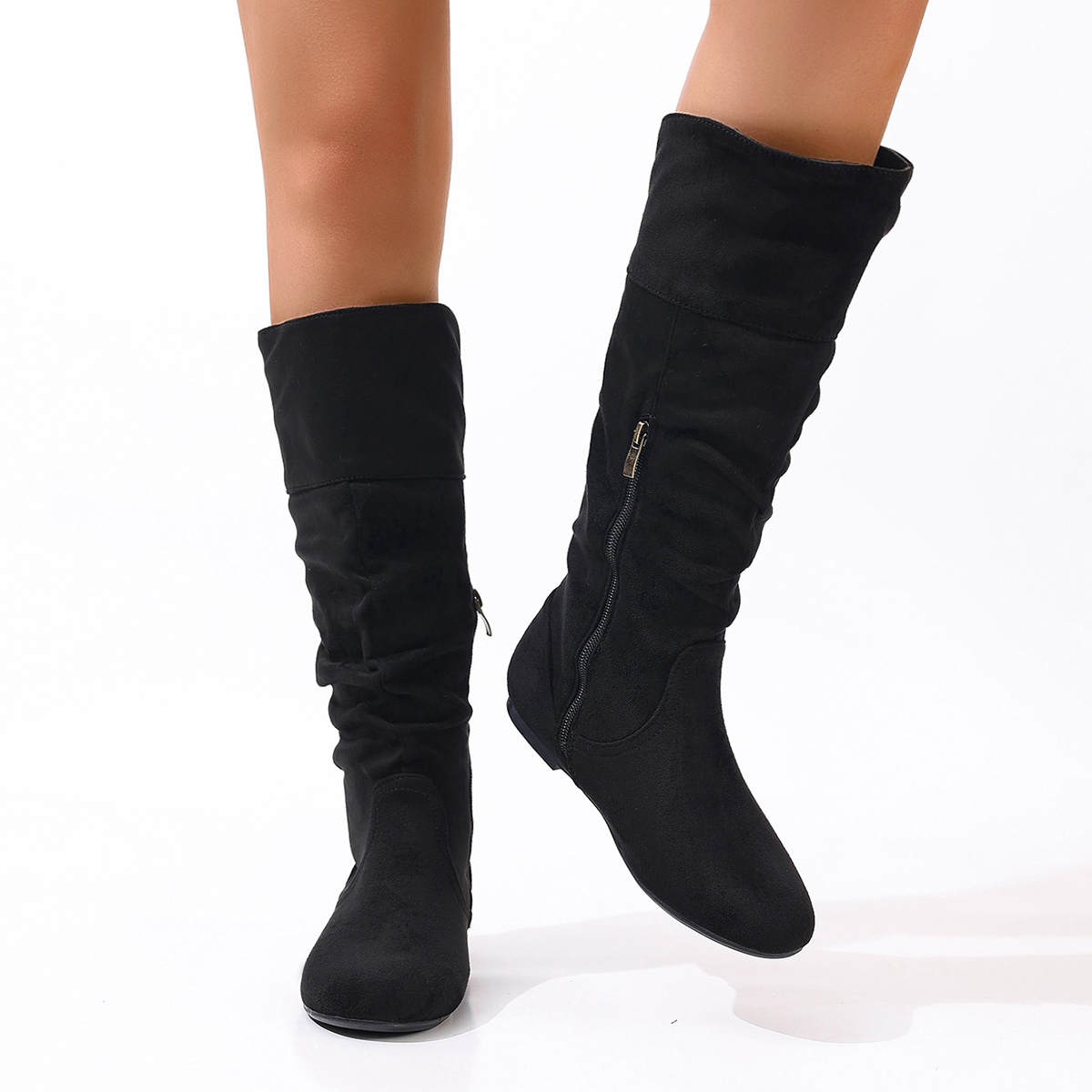 Vintage Fashion Fabrics - Sepatu Bot Wanita Model Vintage, Polos,