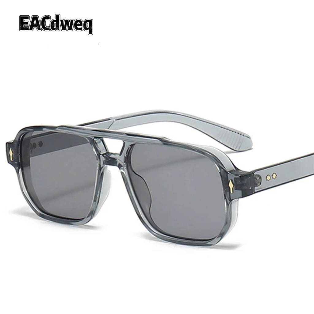 Vintage Fashion Glasses - Kacamata Hitam Vintage Double Bridges Pria