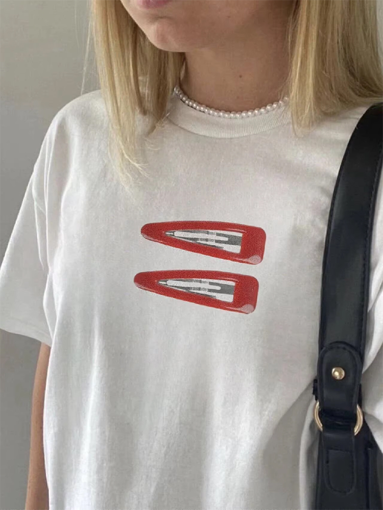 Vintage Fashion Pinterest - Kaos Wanita Katun Grafis Lengan Pendek