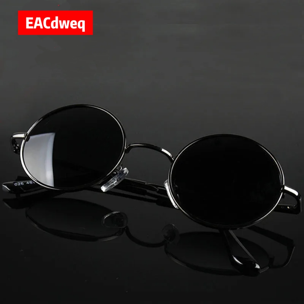 Vintage Fashion Glasses - Kacamata Hitam Bulat Retro Vintage Pria