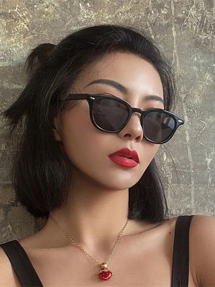 Kacamata Hitam Bulat Kecil Bar - Vintage Fashion Images ulasan dan harga