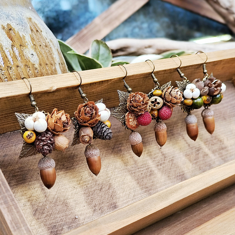 Anting Kayu Vintage Unik Bentu - Vintage Fashion Wholesale ulasan dan harga